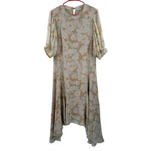 JOIE Dress Size Small 100% Silk NEW Floral Pastel Romantic Cottage Prairie NWOT